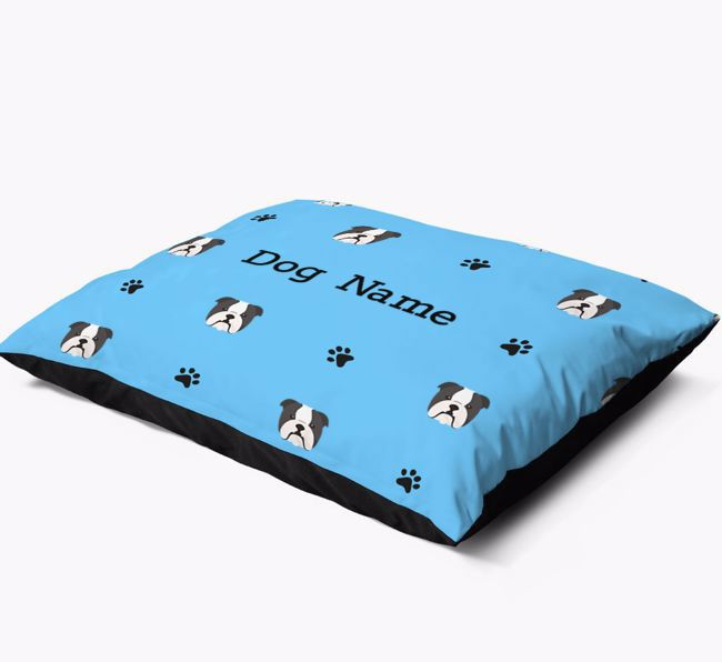 'Paw Print Pattern' - Personalised {breedFullName} Dog Bed